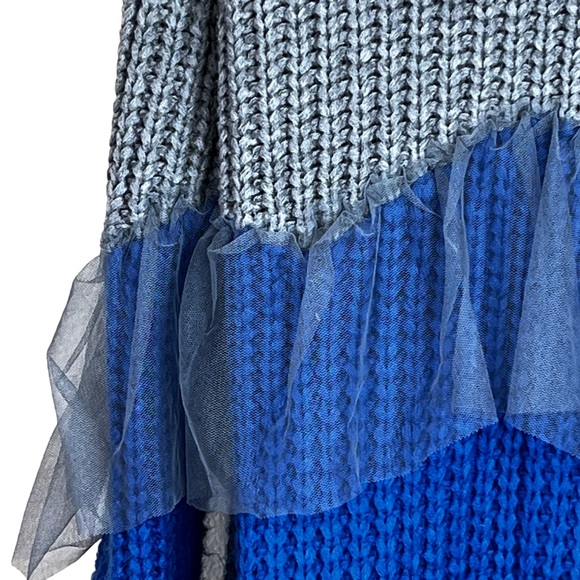 Kate Hewko Colorblock Tulle Sweater- Chunky Oversized Open Cardigan - Med/Large - Picture 6 of 6